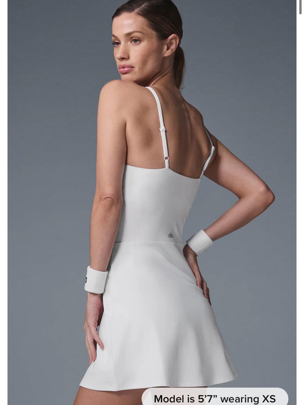 Alo Alosoft Courtside White Tennis Dress Medium